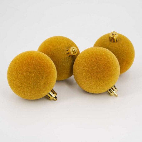 Palle di Natale in Plastica e Velluto D.6 cm Conf. da 12 Pz