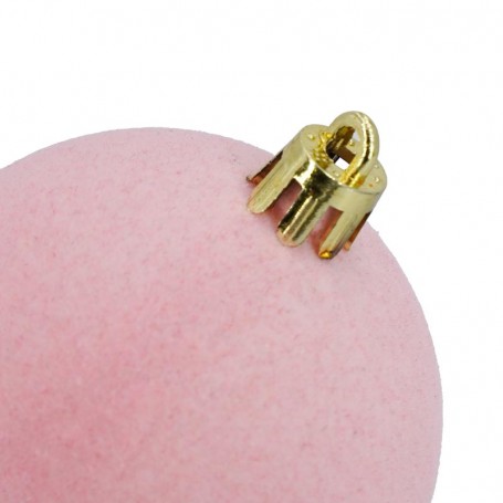 Palle di Natale in Plastica e Velluto D.6 cm Conf. da 12 Pz