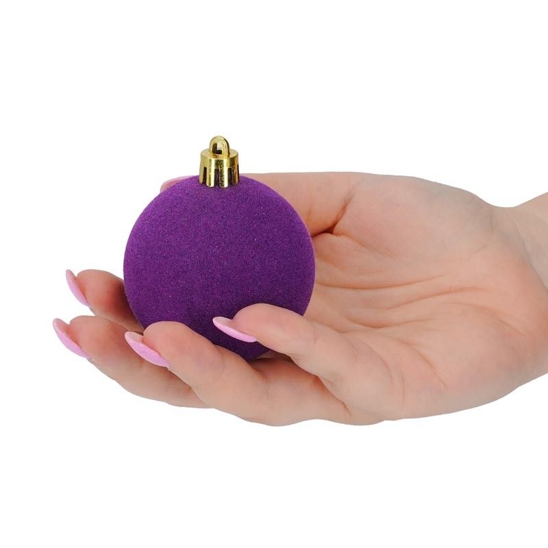 Palle di Natale in Plastica e Velluto D.6 cm Conf. da 12 Pz