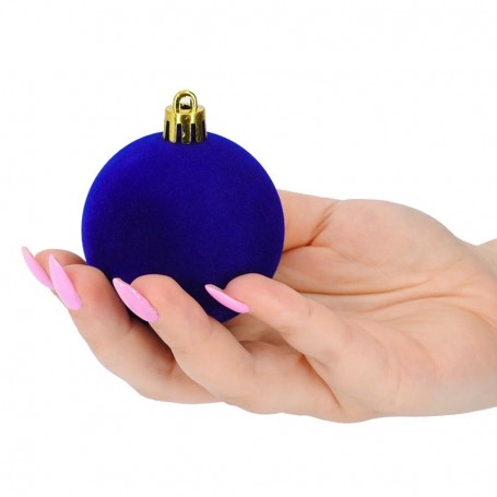 Palle di Natale in Plastica e Velluto D.6 cm Conf. da 12 Pz