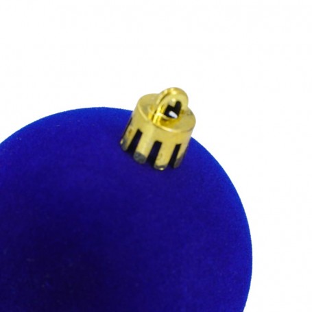 Palle di Natale in Plastica e Velluto D.6 cm Conf. da 12 Pz