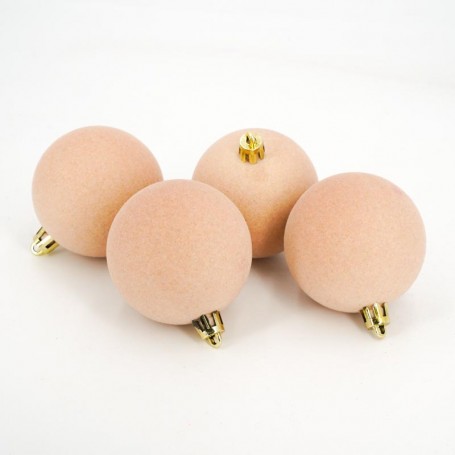 Palle di Natale in Plastica e Velluto D.6 cm Conf. da 12 Pz