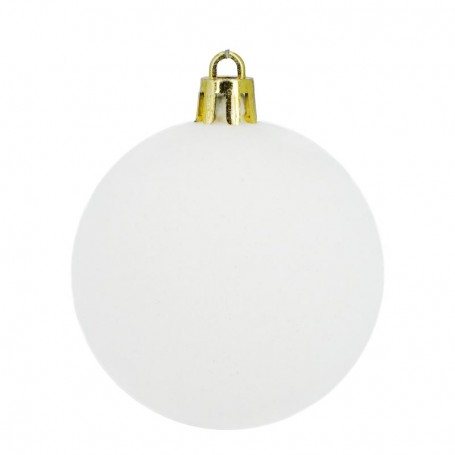 Palle di Natale in Plastica e Velluto D.6 cm Conf. da 12 Pz