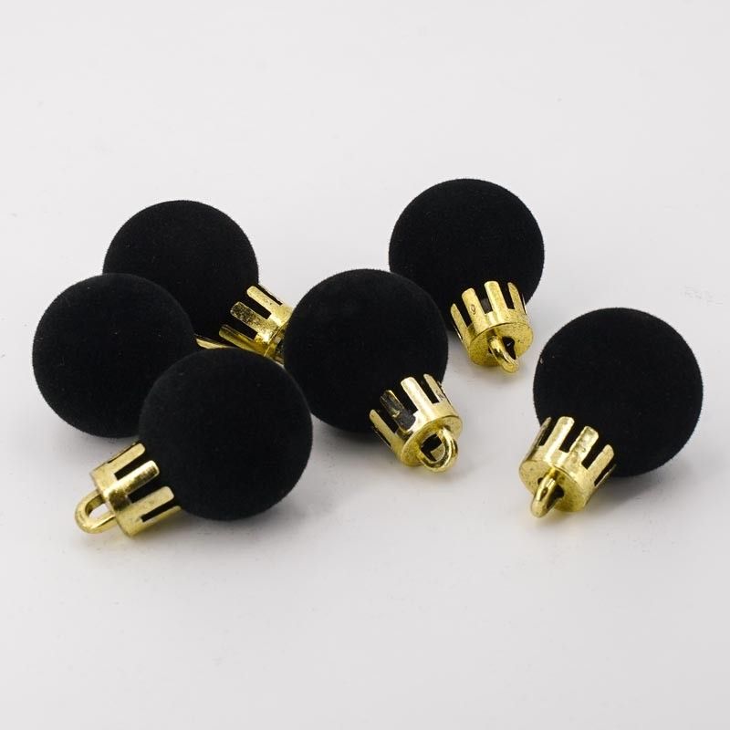 Palle di Natale in Plastica e Velluto D.2,5 cm Conf. da 36 Pz