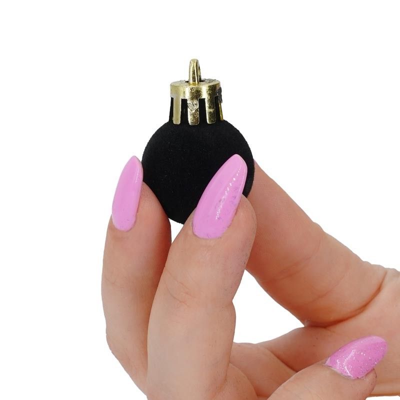 Palle di Natale in Plastica e Velluto D.2,5 cm Conf. da 36 Pz