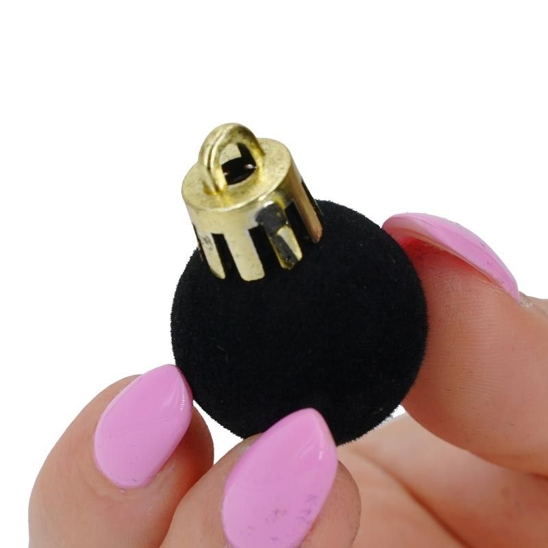 Palle di Natale in Plastica e Velluto D.2,5 cm Conf. da 36 Pz