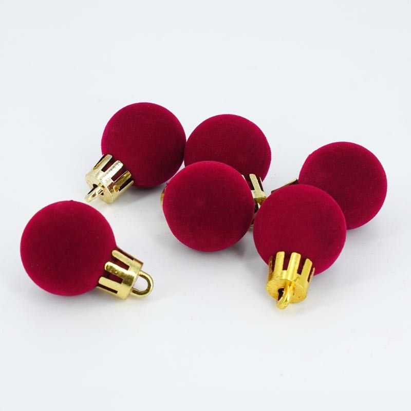 Palle di Natale in Plastica e Velluto D.2,5 cm Conf. da 36 Pz