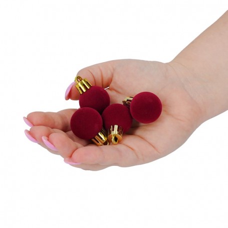 Palle di Natale in Plastica e Velluto D.2,5 cm Conf. da 36 Pz