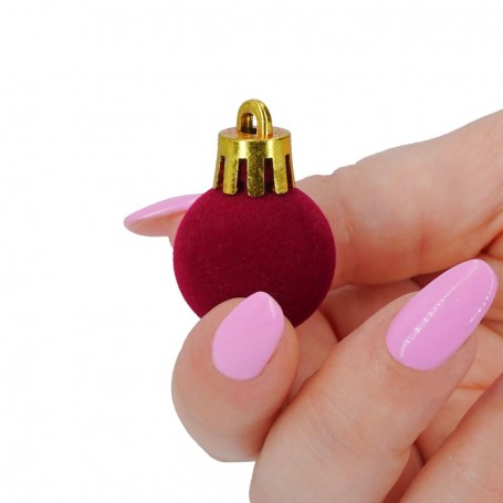 Palle di Natale in Plastica e Velluto D.2,5 cm Conf. da 36 Pz