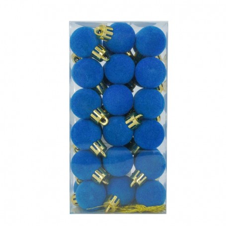 Palle di Natale in Plastica e Velluto D.2,5 cm Conf. da 36 Pz