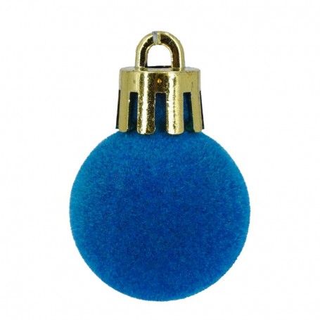 Palle di Natale in Plastica e Velluto D.2,5 cm Conf. da 36 Pz