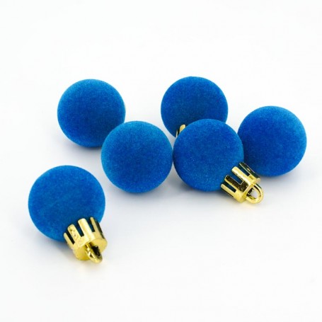 Palle di Natale in Plastica e Velluto D.2,5 cm Conf. da 36 Pz