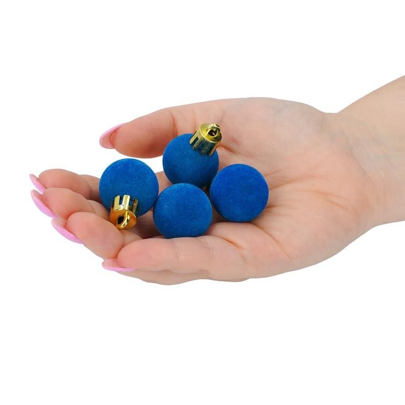 Palle di Natale in Plastica e Velluto D.2,5 cm Conf. da 36 Pz