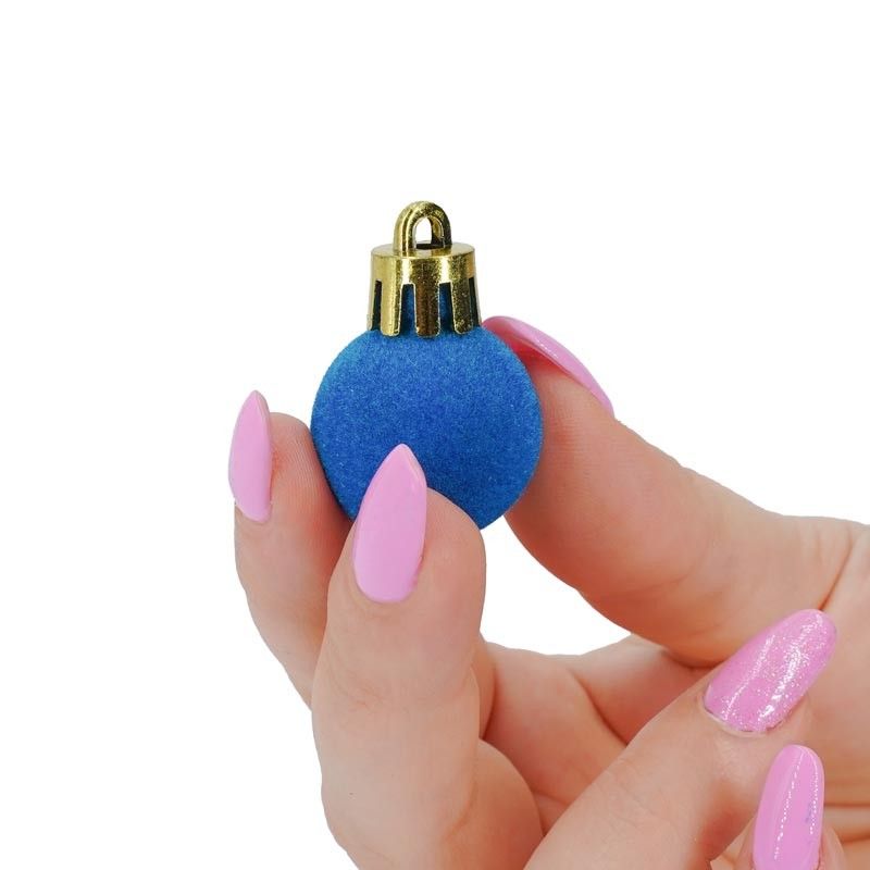 Palle di Natale in Plastica e Velluto D.2,5 cm Conf. da 36 Pz