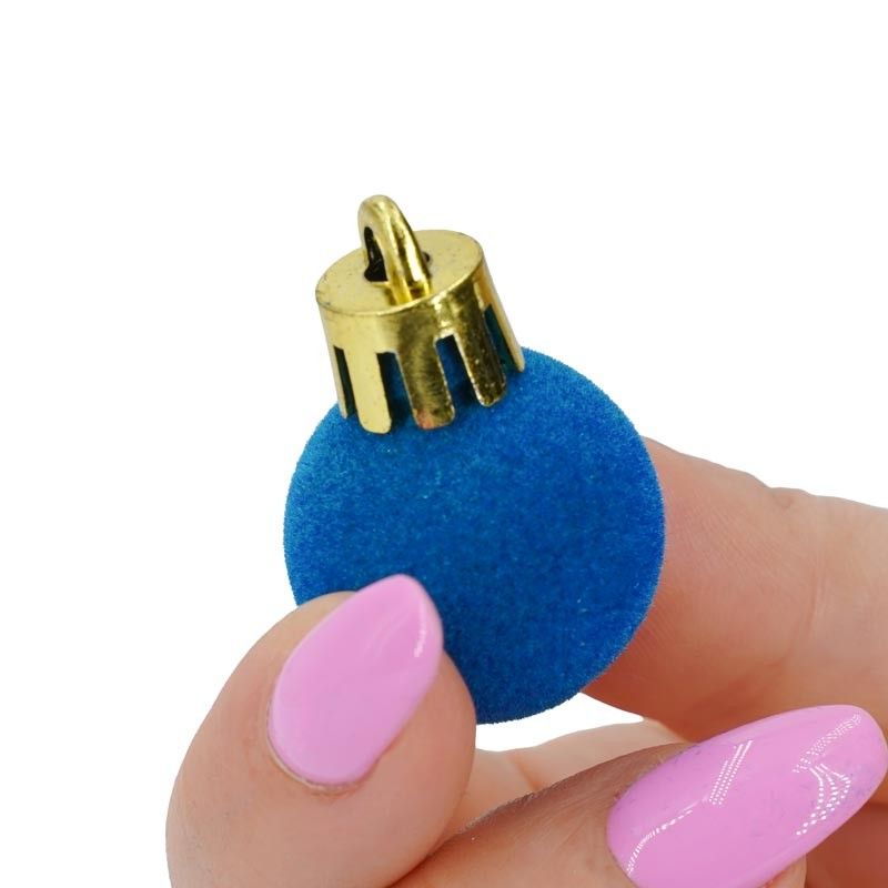 Palle di Natale in Plastica e Velluto D.2,5 cm Conf. da 36 Pz