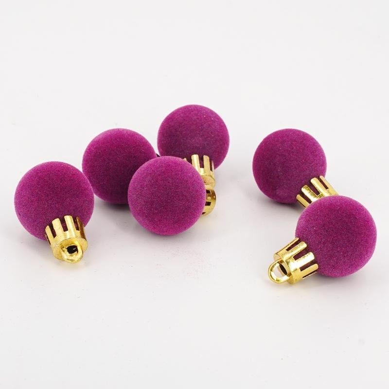 Palle di Natale in Plastica e Velluto D.2,5 cm Conf. da 36 Pz