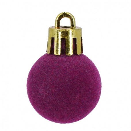 Palle di Natale in Plastica e Velluto D.2,5 cm Conf. da 36 Pz