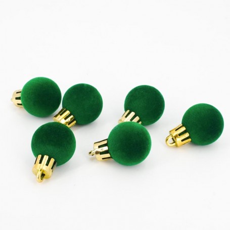 Palle di Natale in Plastica e Velluto D.2,5 cm Conf. da 36 Pz