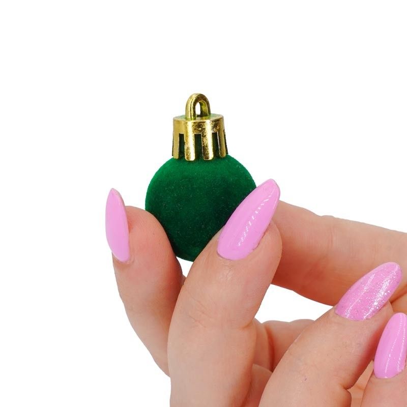 Palle di Natale in Plastica e Velluto D.2,5 cm Conf. da 36 Pz