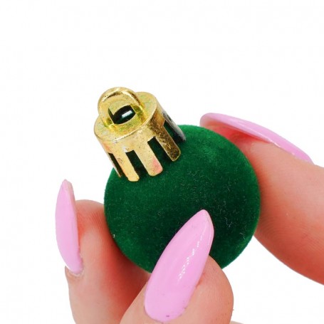 Palle di Natale in Plastica e Velluto D.2,5 cm Conf. da 36 Pz