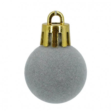 Palle di Natale in Plastica e Velluto D.2,5 cm Conf. da 36 Pz