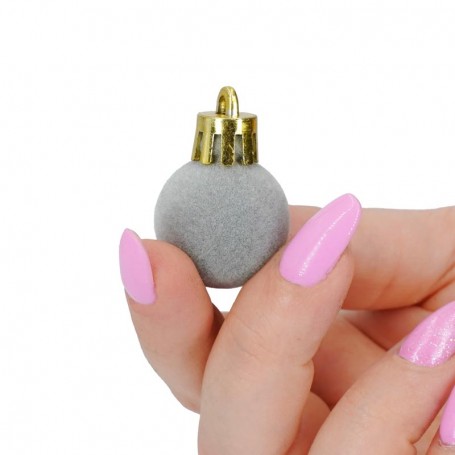 Palle di Natale in Plastica e Velluto D.2,5 cm Conf. da 36 Pz