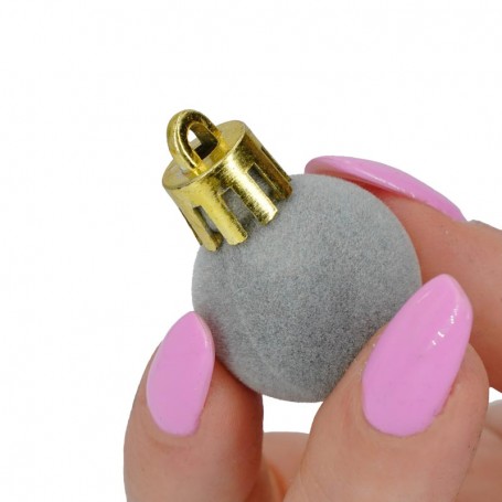 Palle di Natale in Plastica e Velluto D.2,5 cm Conf. da 36 Pz