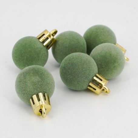 Palle di Natale in Plastica e Velluto D.2,5 cm Conf. da 36 Pz