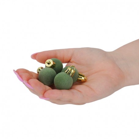 Palle di Natale in Plastica e Velluto D.2,5 cm Conf. da 36 Pz