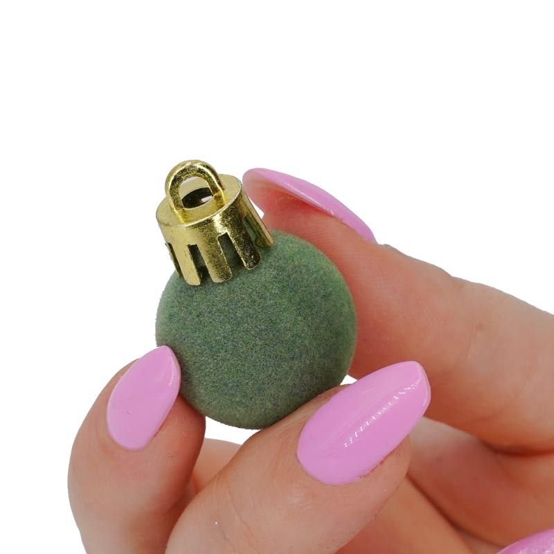 Palle di Natale in Plastica e Velluto D.2,5 cm Conf. da 36 Pz