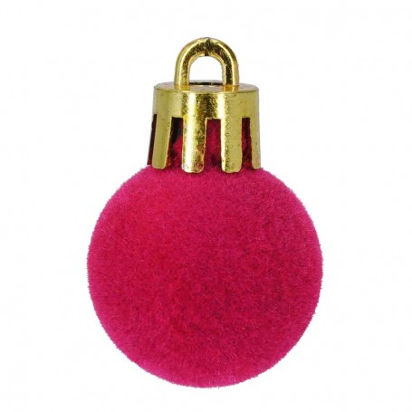 Palle di Natale in Plastica e Velluto D.2,5 cm Conf. da 36 Pz