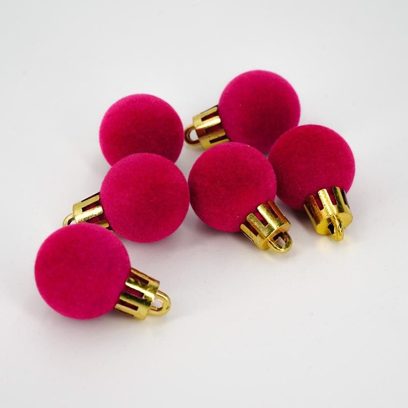 Palle di Natale in Plastica e Velluto D.2,5 cm Conf. da 36 Pz