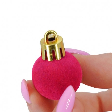 Palle di Natale in Plastica e Velluto D.2,5 cm Conf. da 36 Pz