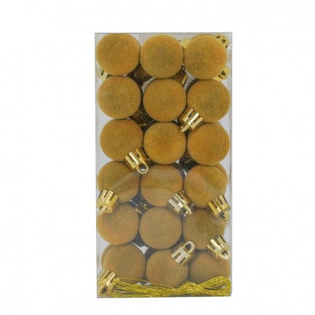 Palle di Natale in Plastica e Velluto D.2,5 cm Conf. da 36 Pz
