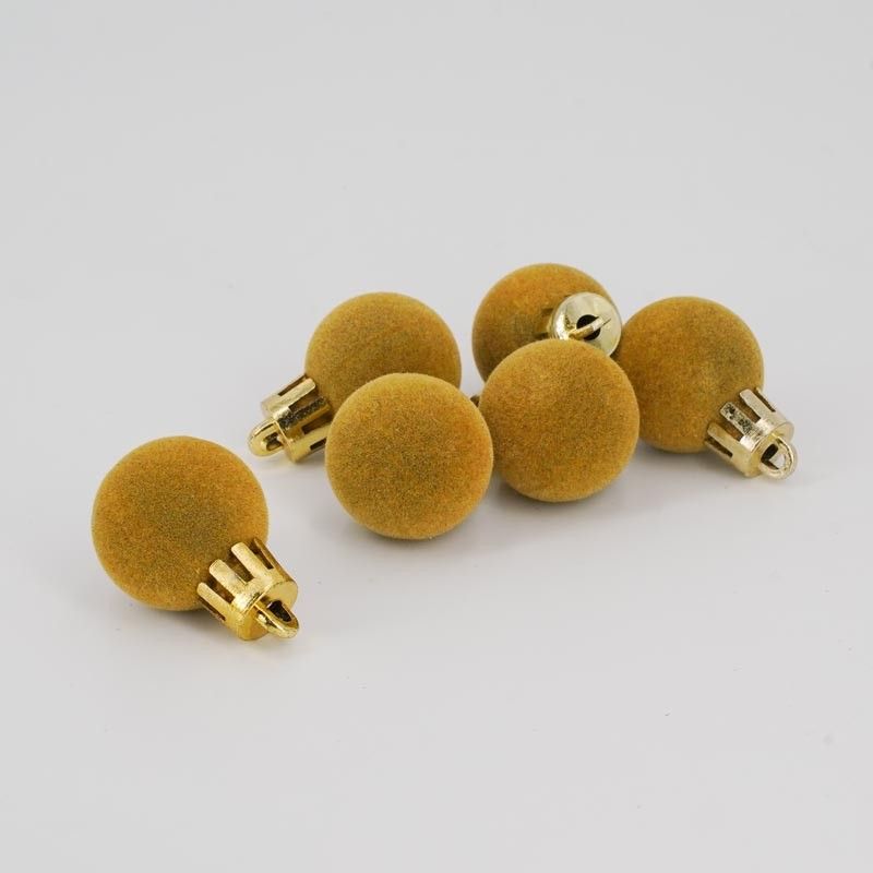 Palle di Natale in Plastica e Velluto D.2,5 cm Conf. da 36 Pz