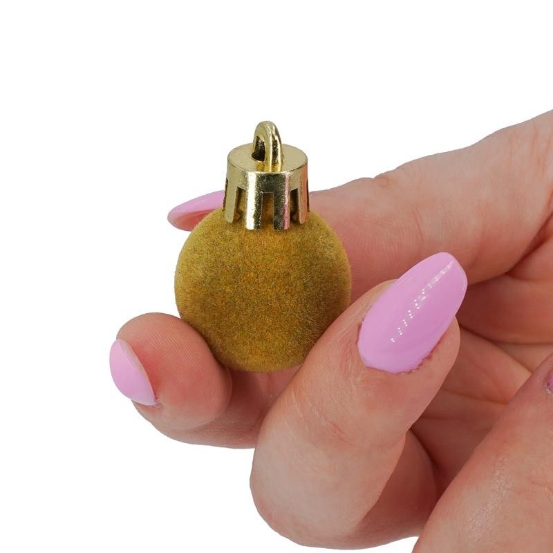 Palle di Natale in Plastica e Velluto D.2,5 cm Conf. da 36 Pz
