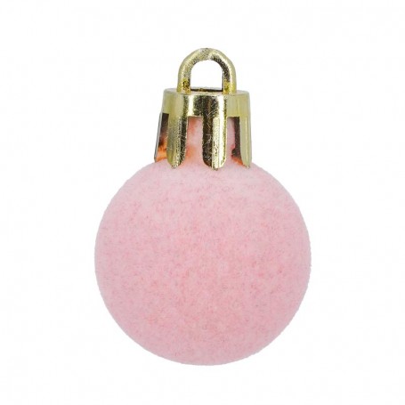 Palle di Natale in Plastica e Velluto D.2,5 cm Conf. da 36 Pz