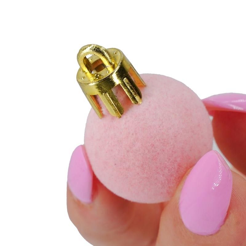 Palle di Natale in Plastica e Velluto D.2,5 cm Conf. da 36 Pz