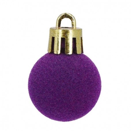 Palle di Natale in Plastica e Velluto D.2,5 cm Conf. da 36 Pz