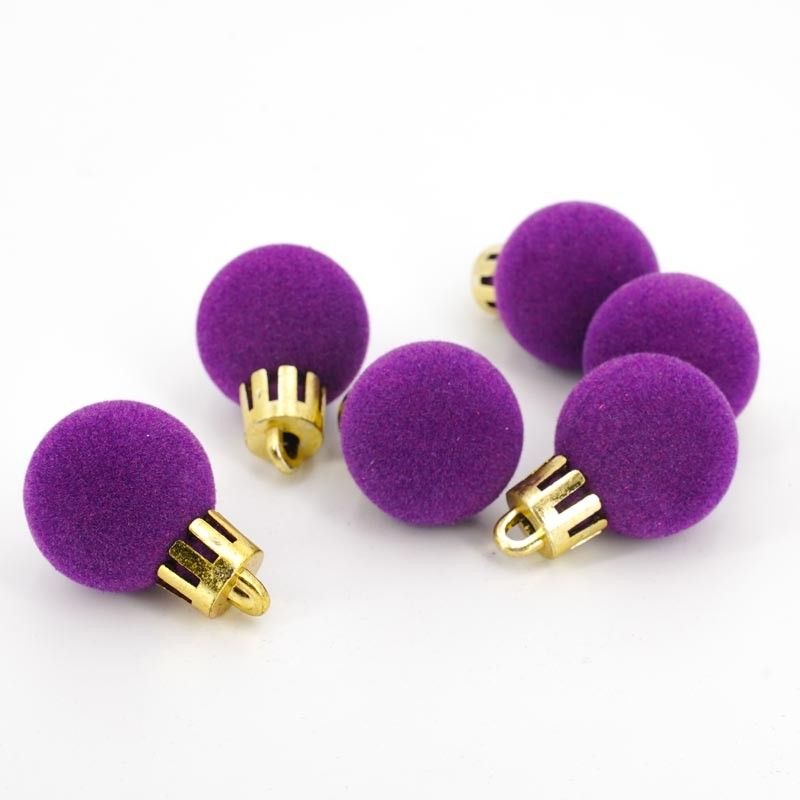 Palle di Natale in Plastica e Velluto D.2,5 cm Conf. da 36 Pz