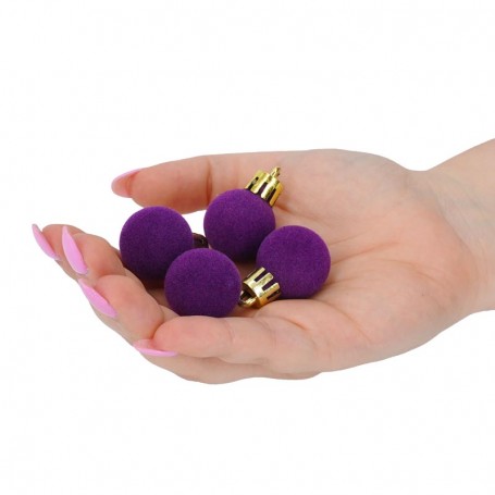 Palle di Natale in Plastica e Velluto D.2,5 cm Conf. da 36 Pz