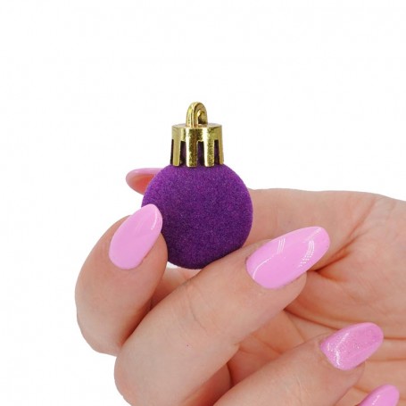 Palle di Natale in Plastica e Velluto D.2,5 cm Conf. da 36 Pz