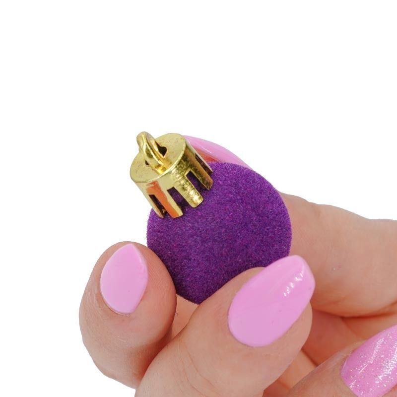 Palle di Natale in Plastica e Velluto D.2,5 cm Conf. da 36 Pz