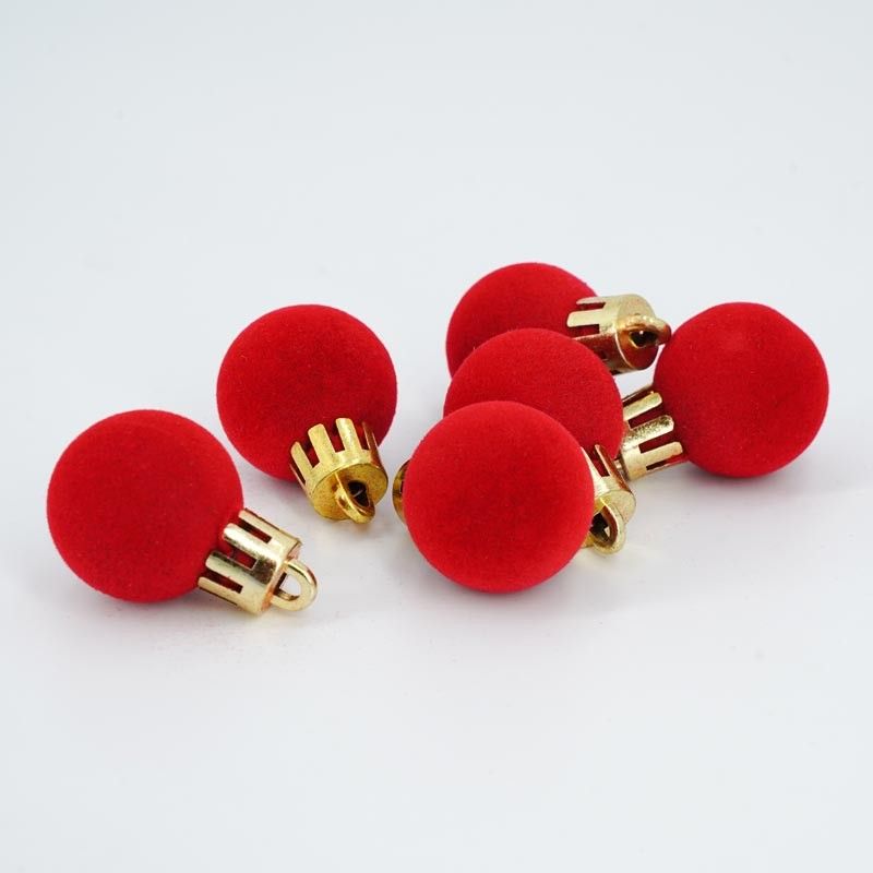 Palle di Natale in Plastica e Velluto D.2,5 cm Conf. da 36 Pz