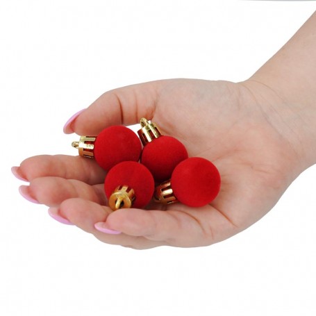 Palle di Natale in Plastica e Velluto D.2,5 cm Conf. da 36 Pz