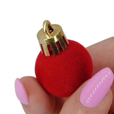 Palle di Natale in Plastica e Velluto D.2,5 cm Conf. da 36 Pz
