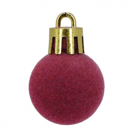 Palle di Natale in Plastica e Velluto D.2,5 cm Conf. da 36 Pz