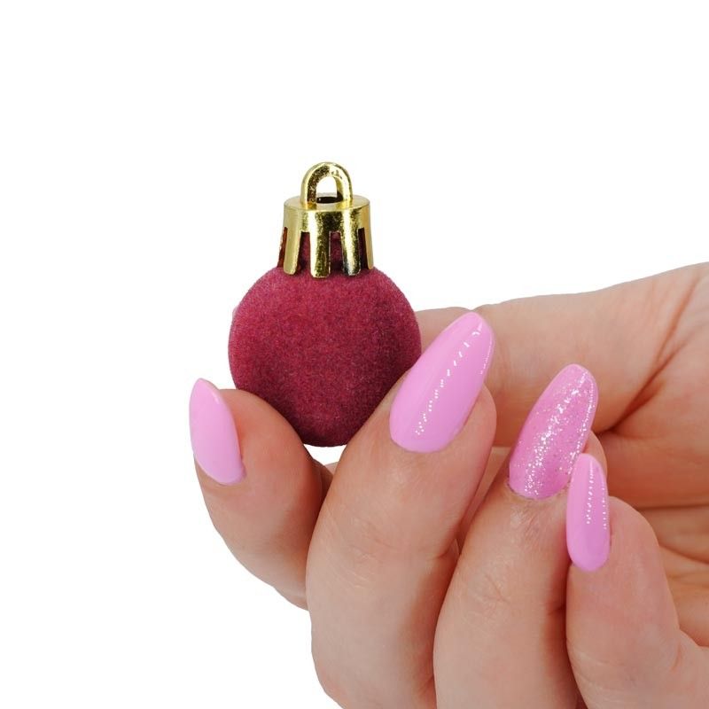 Palle di Natale in Plastica e Velluto D.2,5 cm Conf. da 36 Pz