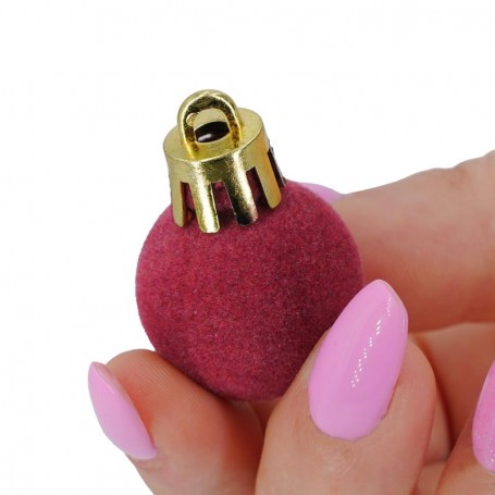 Palle di Natale in Plastica e Velluto D.2,5 cm Conf. da 36 Pz