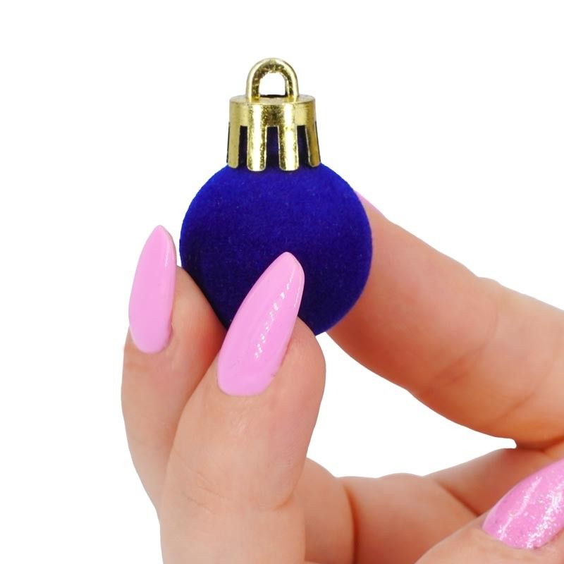 Palle di Natale in Plastica e Velluto D.2,5 cm Conf. da 36 Pz